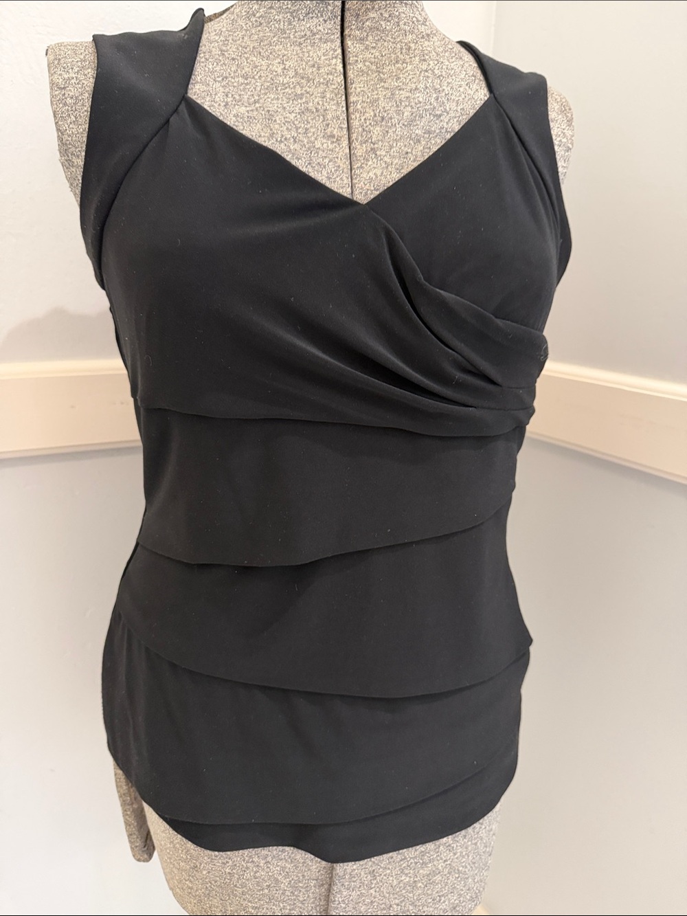 White House Black Market Black Layered V-Neck Camisole